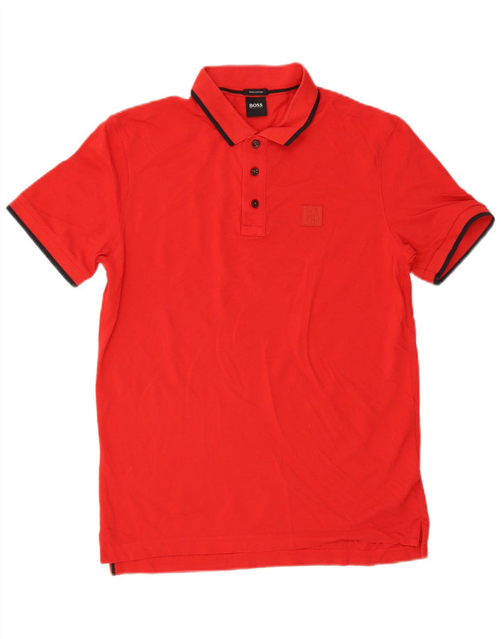 Hugo Boss Herren-Poloshirt aus mittelroter Baumwolle
