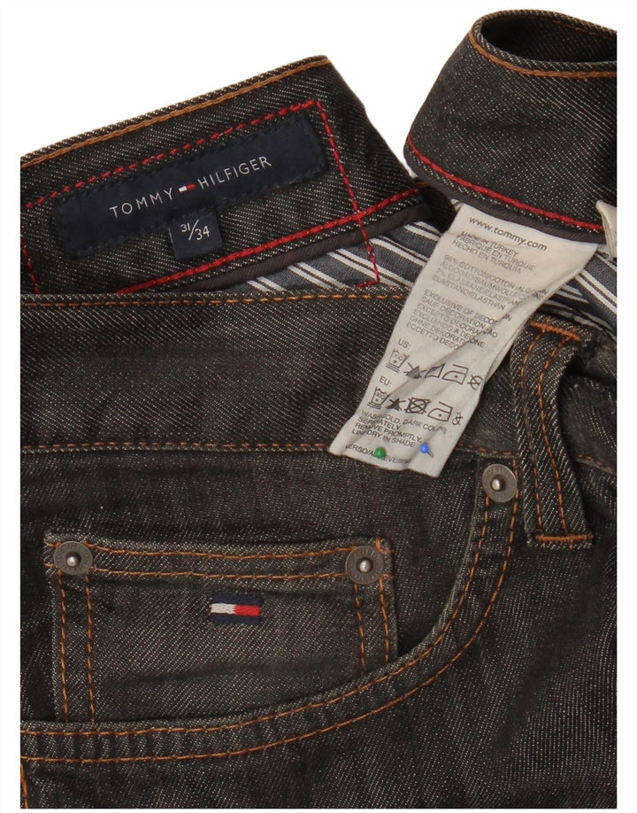 TOMMY HILFIGER Herren Straight Jeans W31 L28 Graue Baumwolle