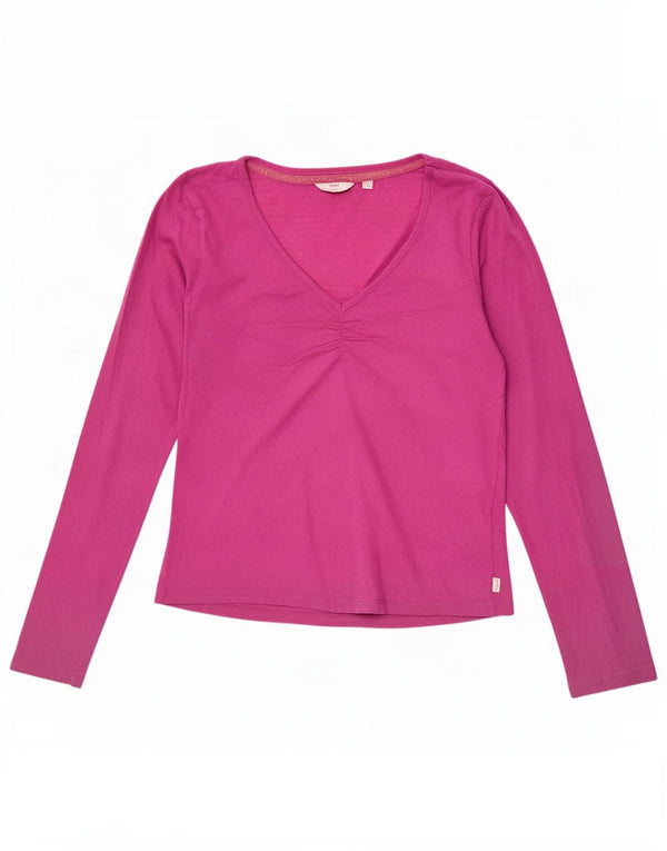 Fat Face Damen-Top, langärmelig, UK-Größe 8, Größe S, Rosa, Baumwolle