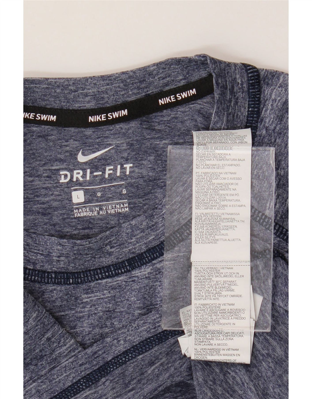 Nike Herren Dri Fit T-Shirt-Oberteil, großes Marineblau meliertes Polyester
