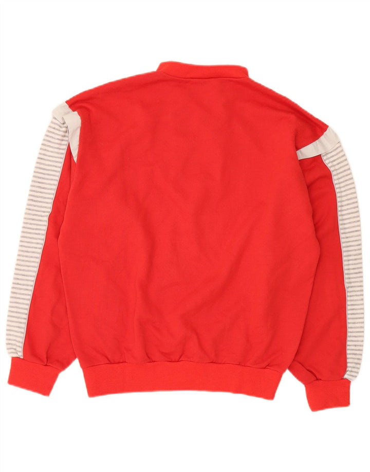 Lotto Herren-Pullover mit Knopfkragen, klein, rot, Colourblock-Baumwolle