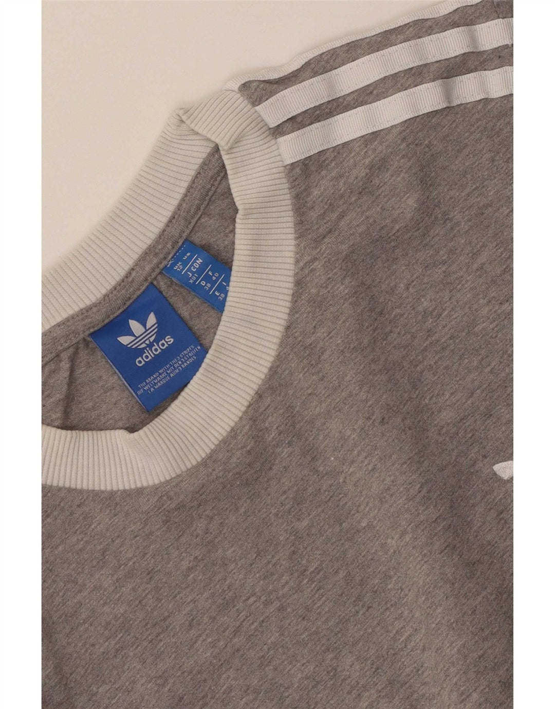 Adidas Damen Grafik-Sweatshirt-Pullover UK 12 Mittelgrauer Farbblock