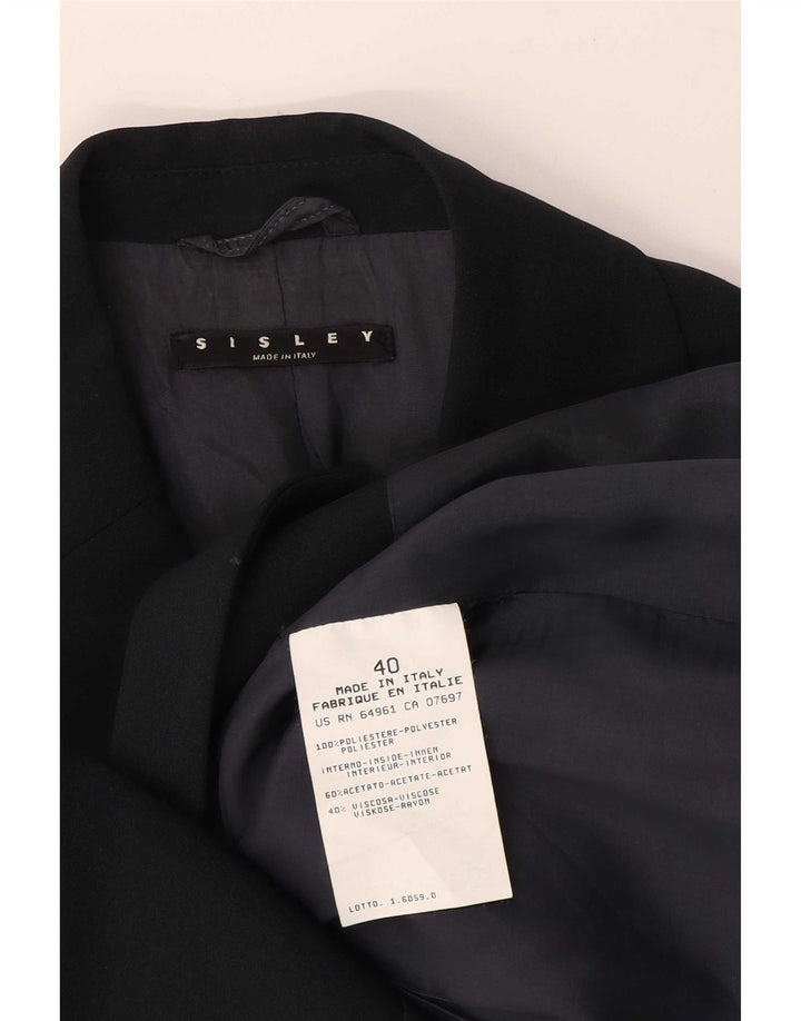 Sisley Damen 3-Knopf-Blazerjacke IT 40 Small Marineblau Polyester