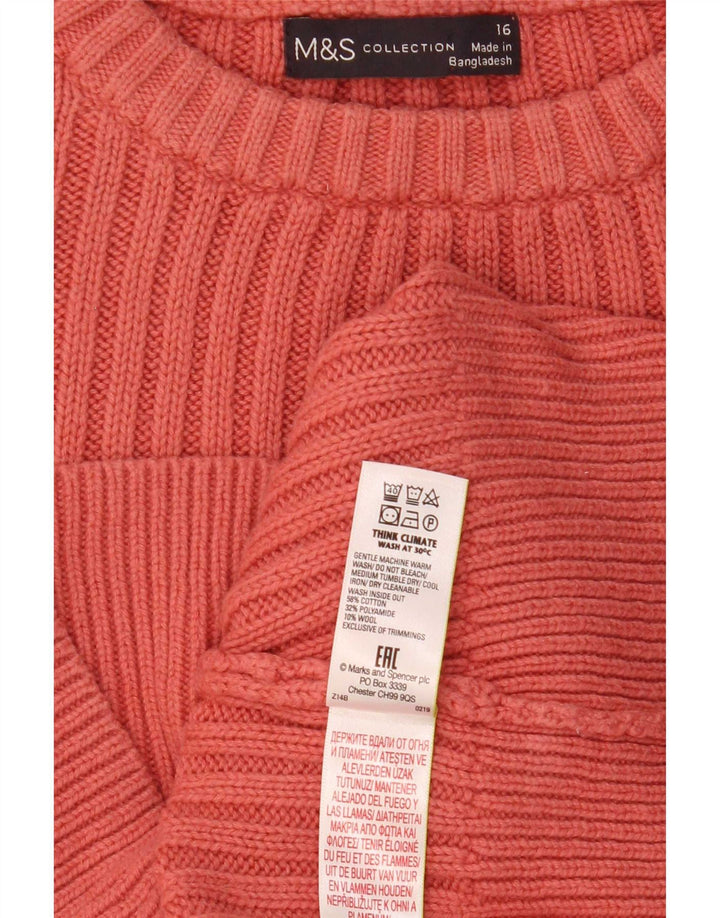 Marks & Spencer Damen-Pullover mit Rundhalsausschnitt, Gr. 16, Rosa