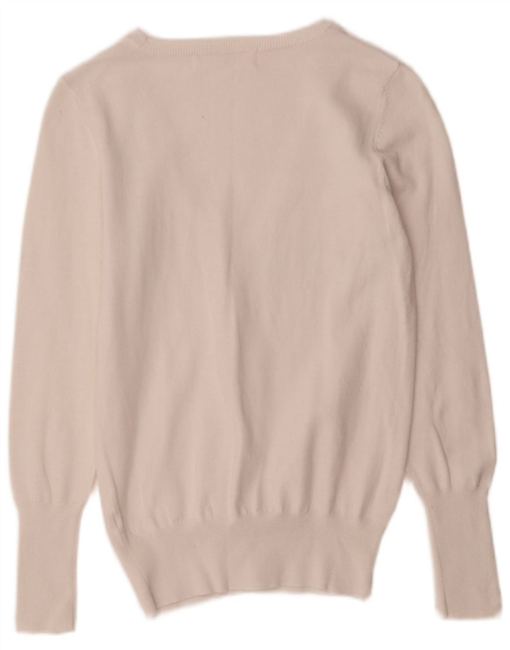 Zara Damen Strickjacke UK 12 Mittelweiß