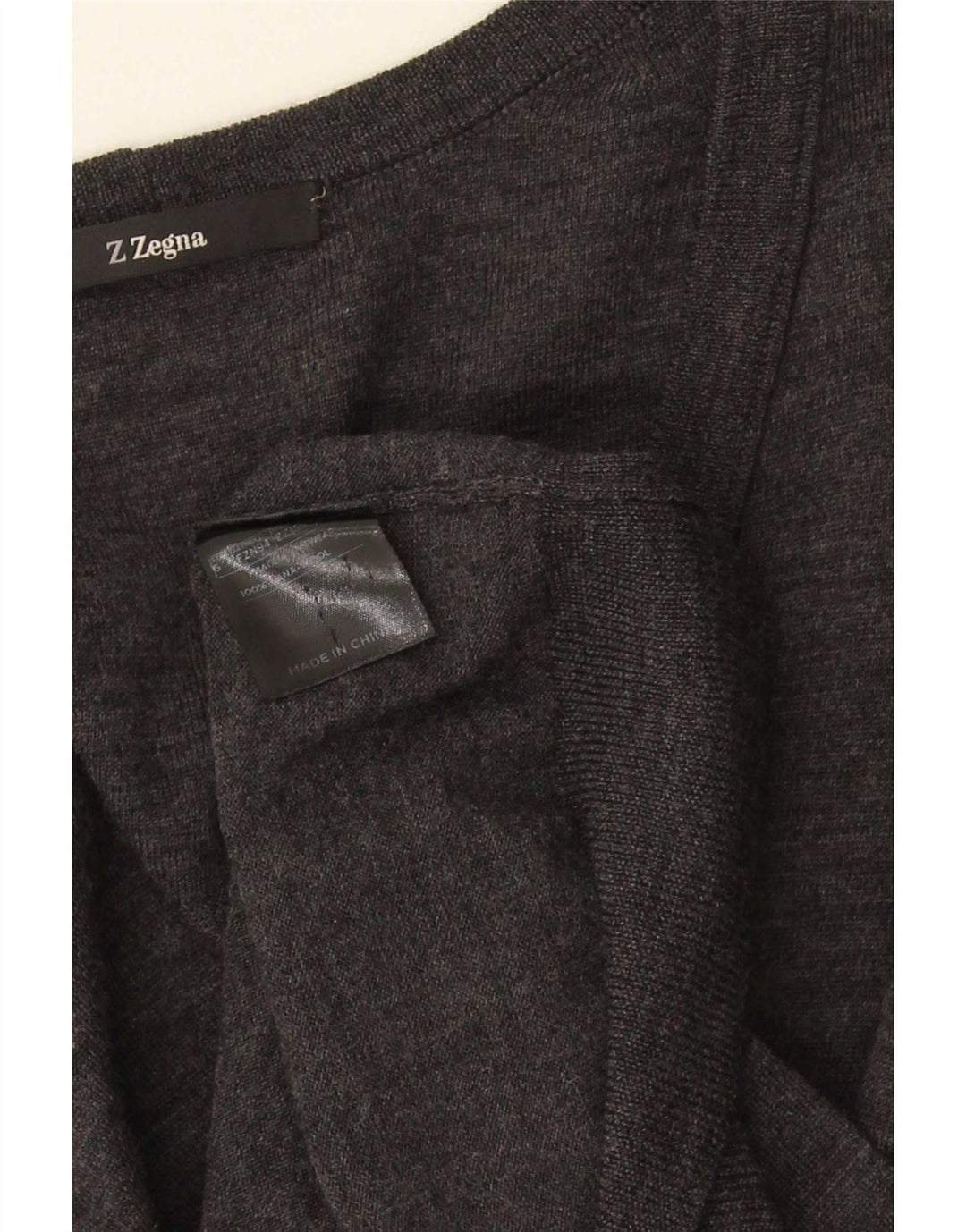 Z ZEGNA Damen-Cardigan-Pullover US 6 Mittelgraue Wolle