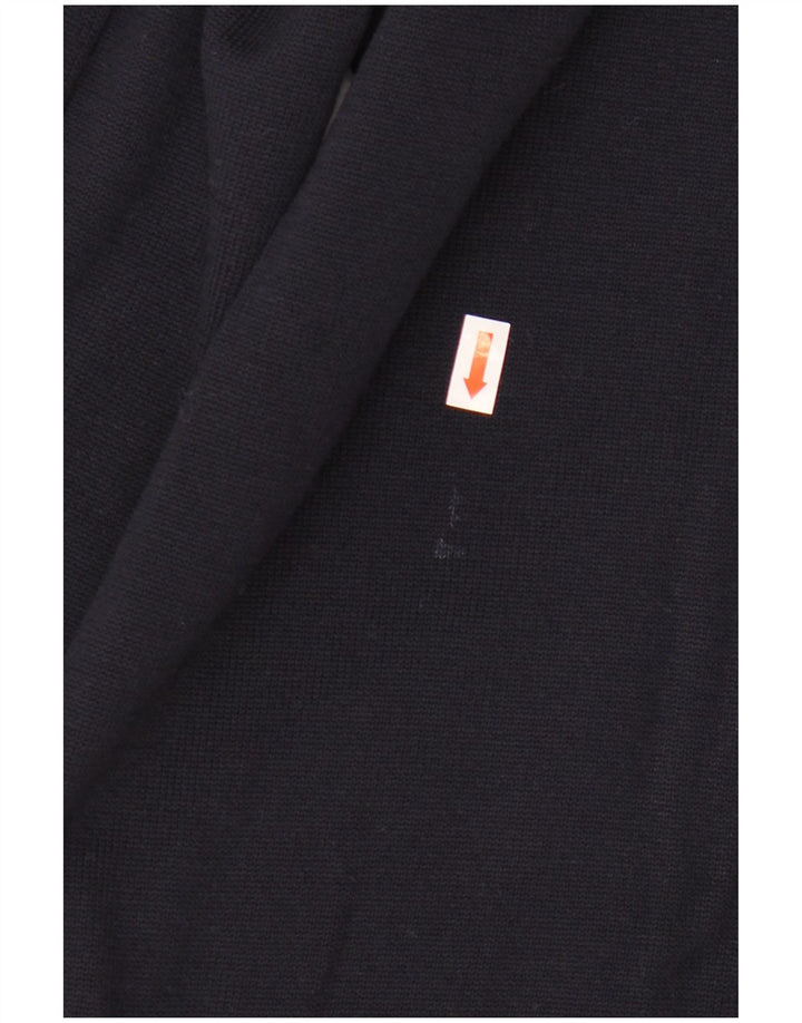 MARZ Herren-Pullover mit V-Ausschnitt, IT 52, große marineblaue Wolle