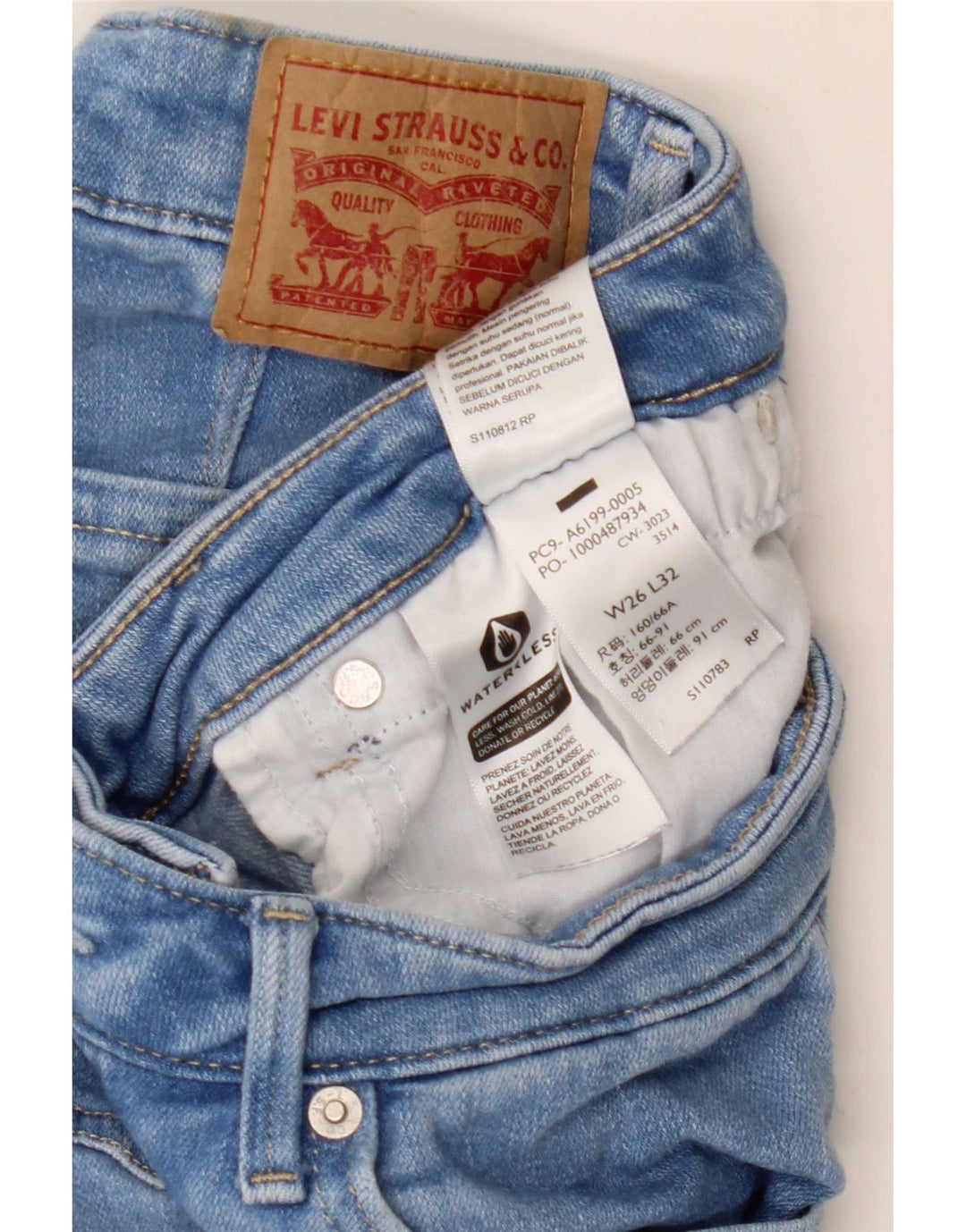 Levi's Damen 712 Slim Jeans W26 L32 Blaue Baumwolle