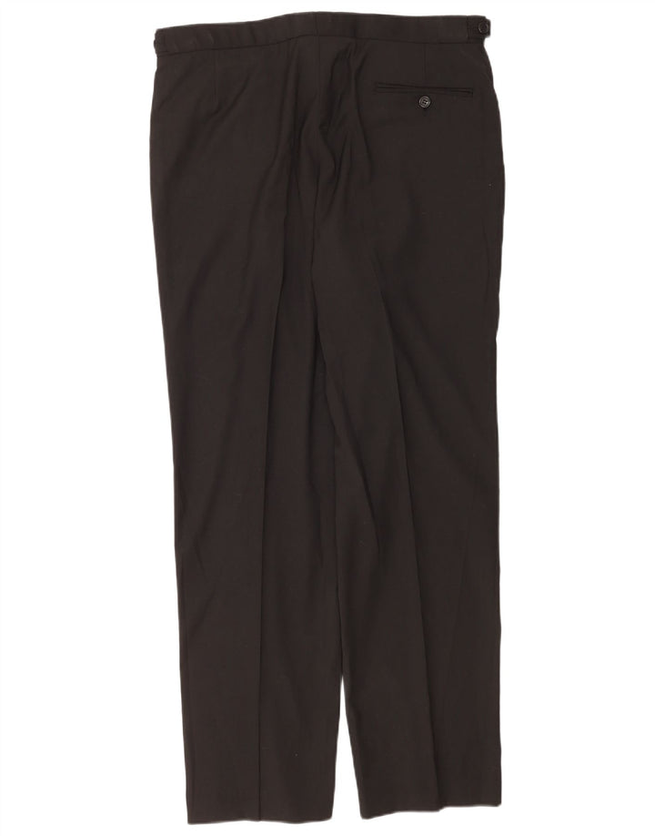 Marks & Spencer Herren-Anzughose mit Pegged-Anzug, W36, L31, schwarzes Polyester