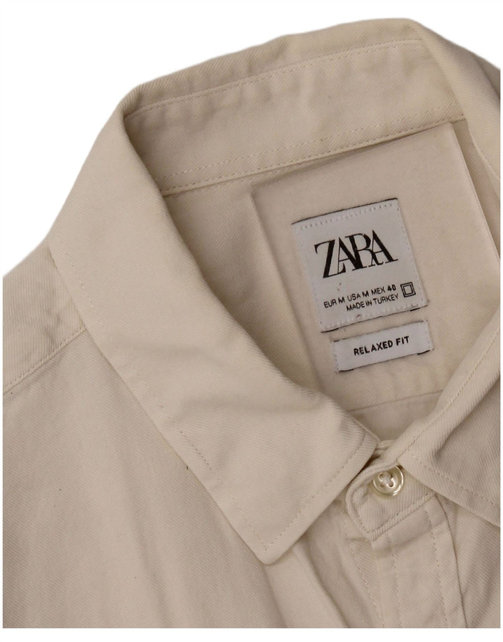 Zara Herren Relaxed Fit Hemd Medium Off White