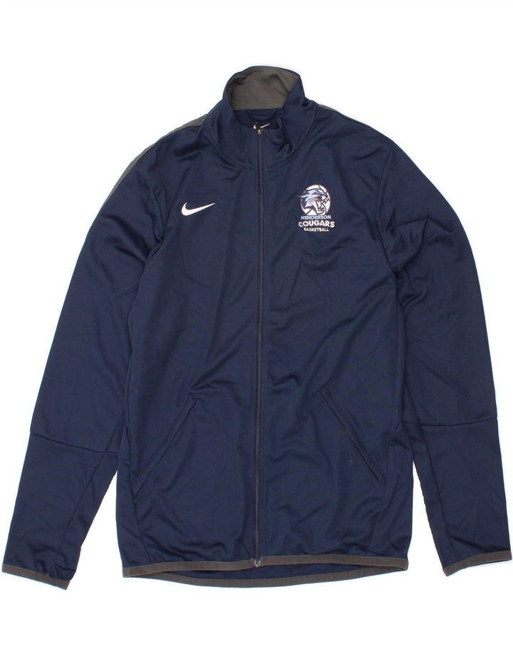 NIKE Mens Cougars Tracksuit Top Jacket Small Navy Blue Polyester Vintage Nike and Second-Hand Nike from Messina Hembry 