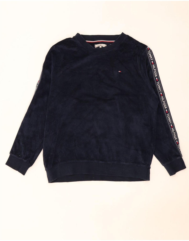 Tommy Hilfiger Herren-Sweatshirt mit Grafik, mittelgroß, Marineblau, Farbblock