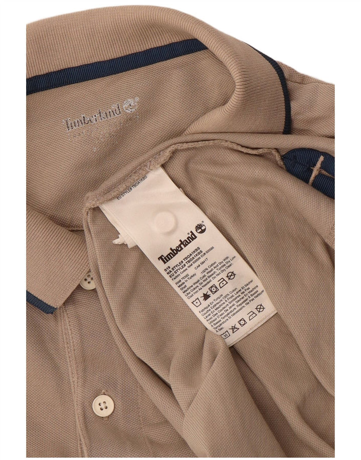 Timberland Herren Poloshirt XL Beige Baumwolle