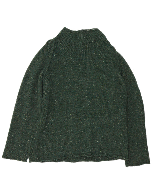 Gas Damen-Pullover mit Rollkragen, UK 20 2XL, grün gefleckte Wolle