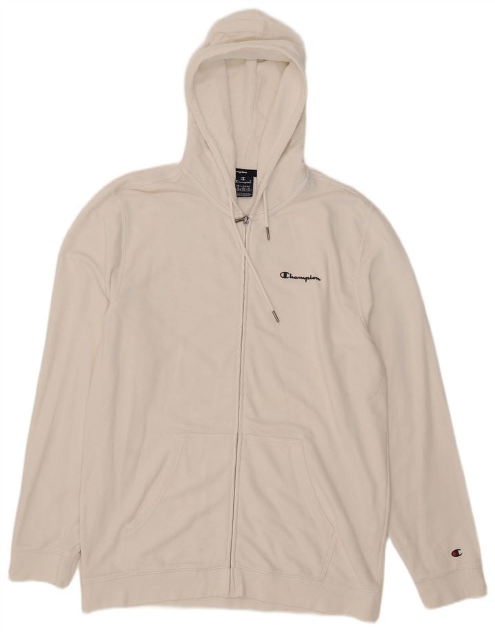 Champion Herren-Kapuzenpullover mit Reißverschluss, 2XL, weiße Baumwolle