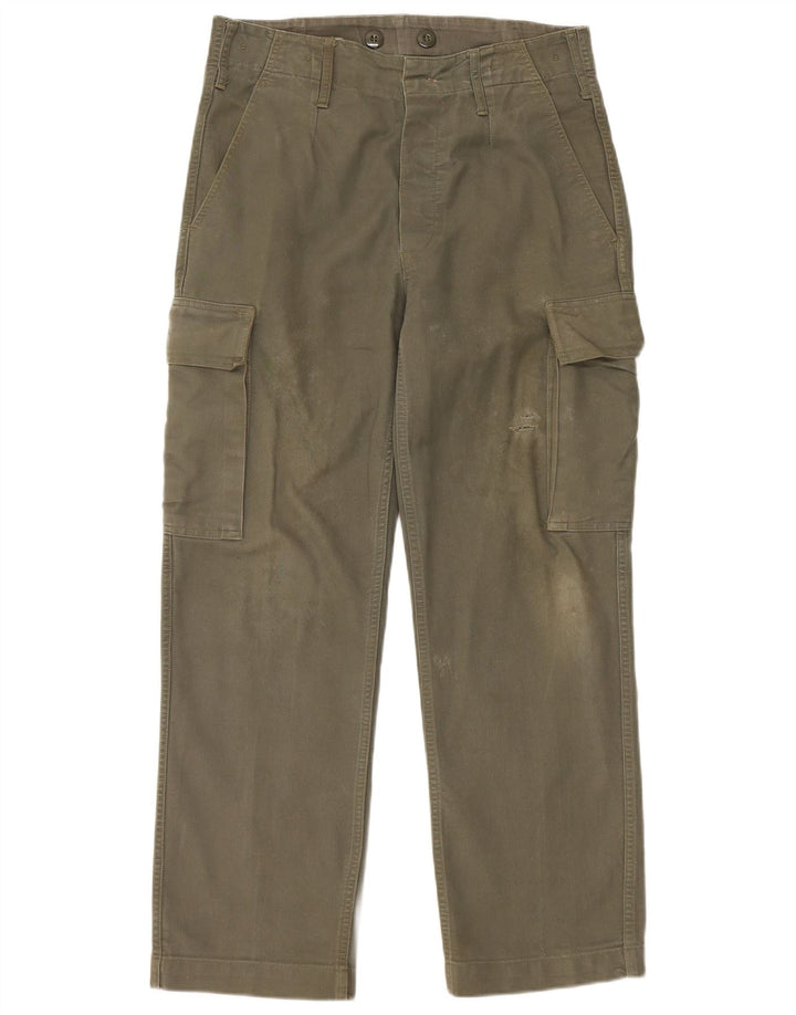 VINTAGE Gerade Herren-Cargohose W30 L28 Khaki Baumwolle