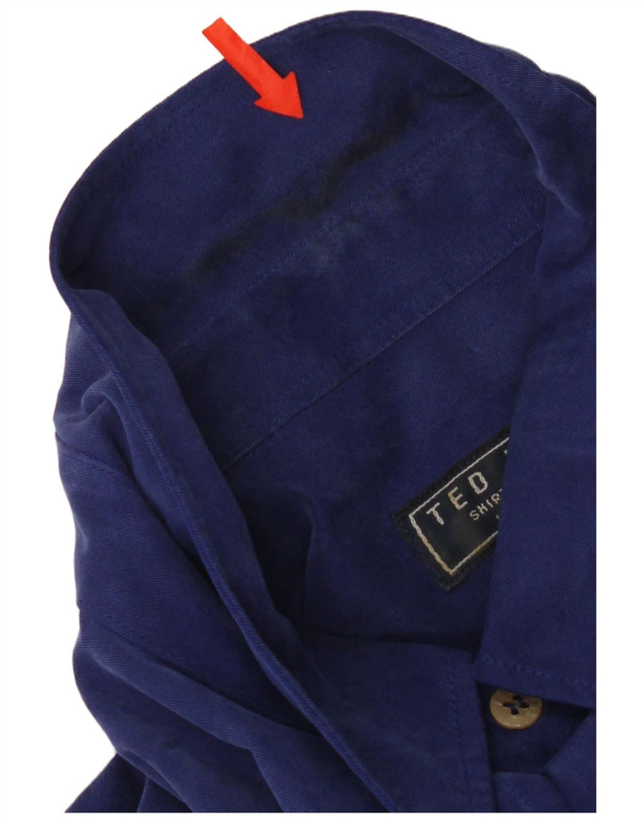 Ted Baker Herrenhemd, Größe 4, groß, blau, Polynosic