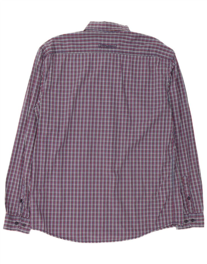 CAMEL ACTIVE Mens Regular Fit Shirt Large Navy Blue Check Cotton