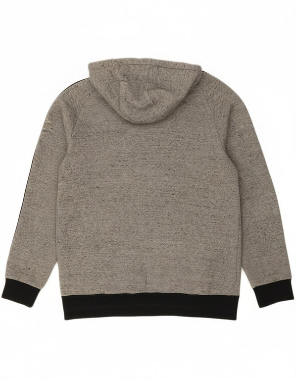 Adidas Jungen-Kapuzenpullover mit Reißverschluss, 13–14 Jahre, graue Colourblock-Baumwolle