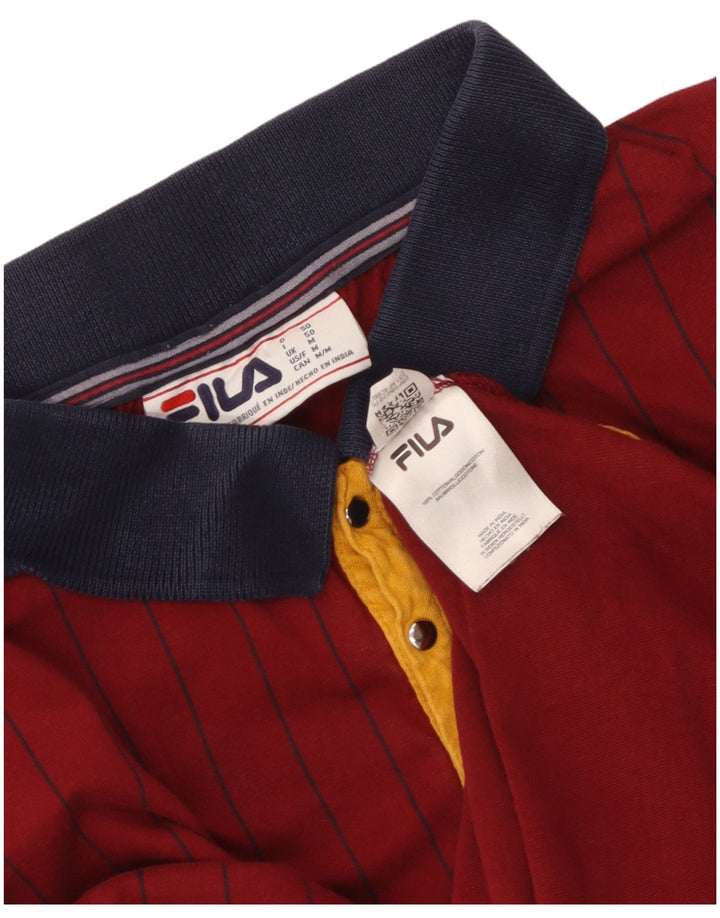 Fila Herren-Poloshirt aus mittelbrauner, gestreifter Baumwolle