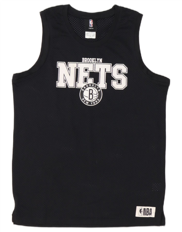 NBA Boys Brooklyn Nets Grafik-Trägershirt, 15–16 Jahre, schwarzes Polyester