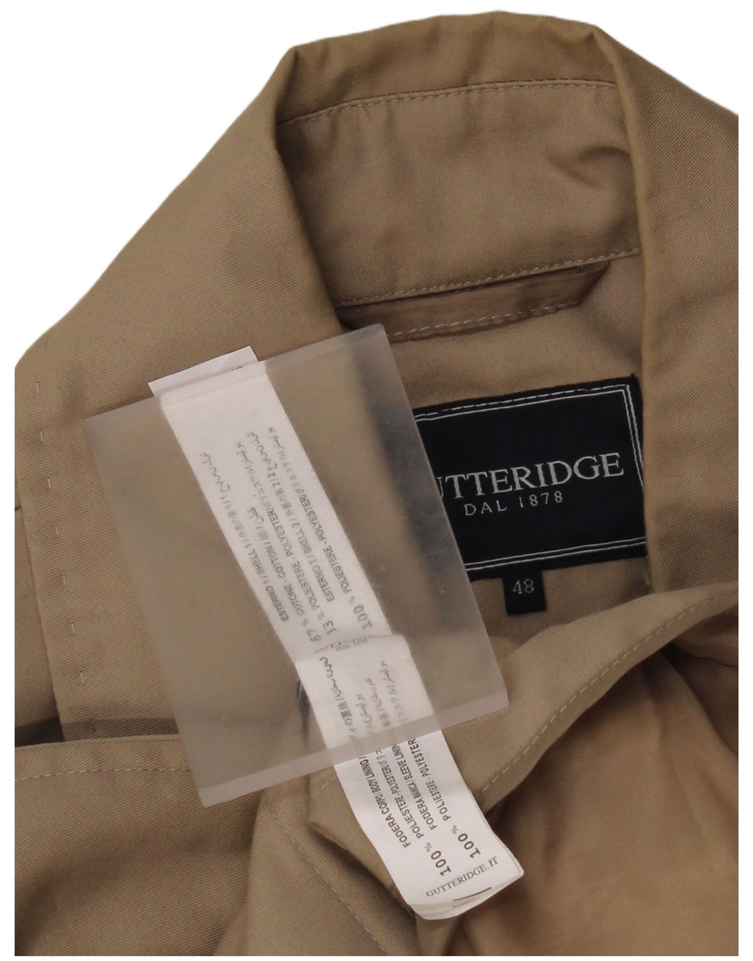 Gutteridge Herren Trenchcoat IT 48 Mittelbeige Baumwolle
