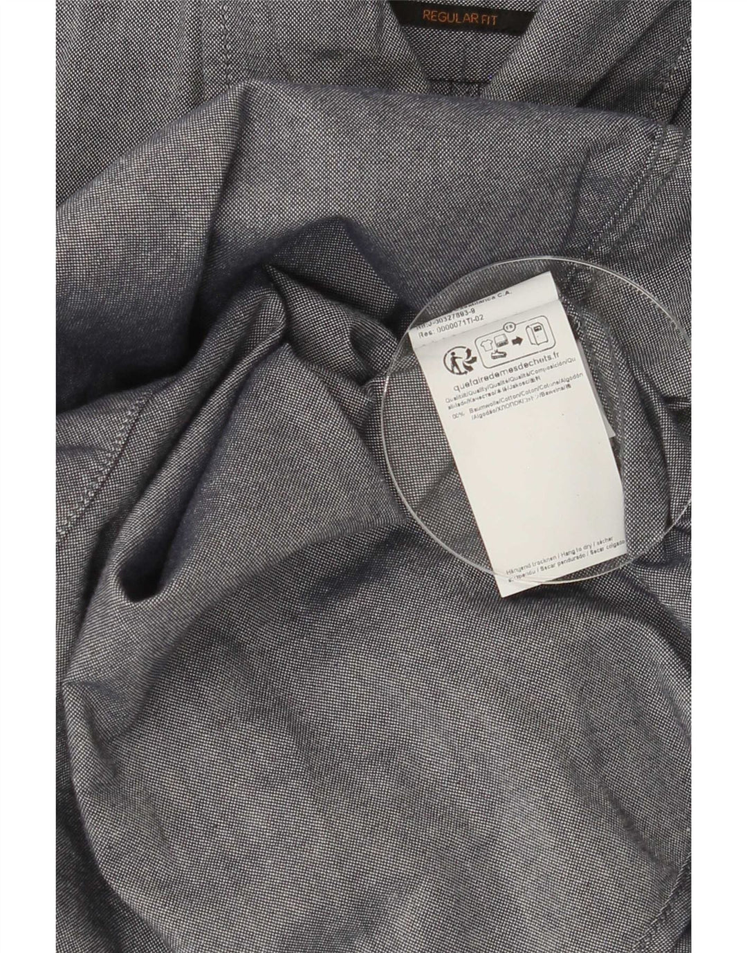 Hugo Boss Herren-Hemd mit normaler Passform, mittelblaue Baumwolle
