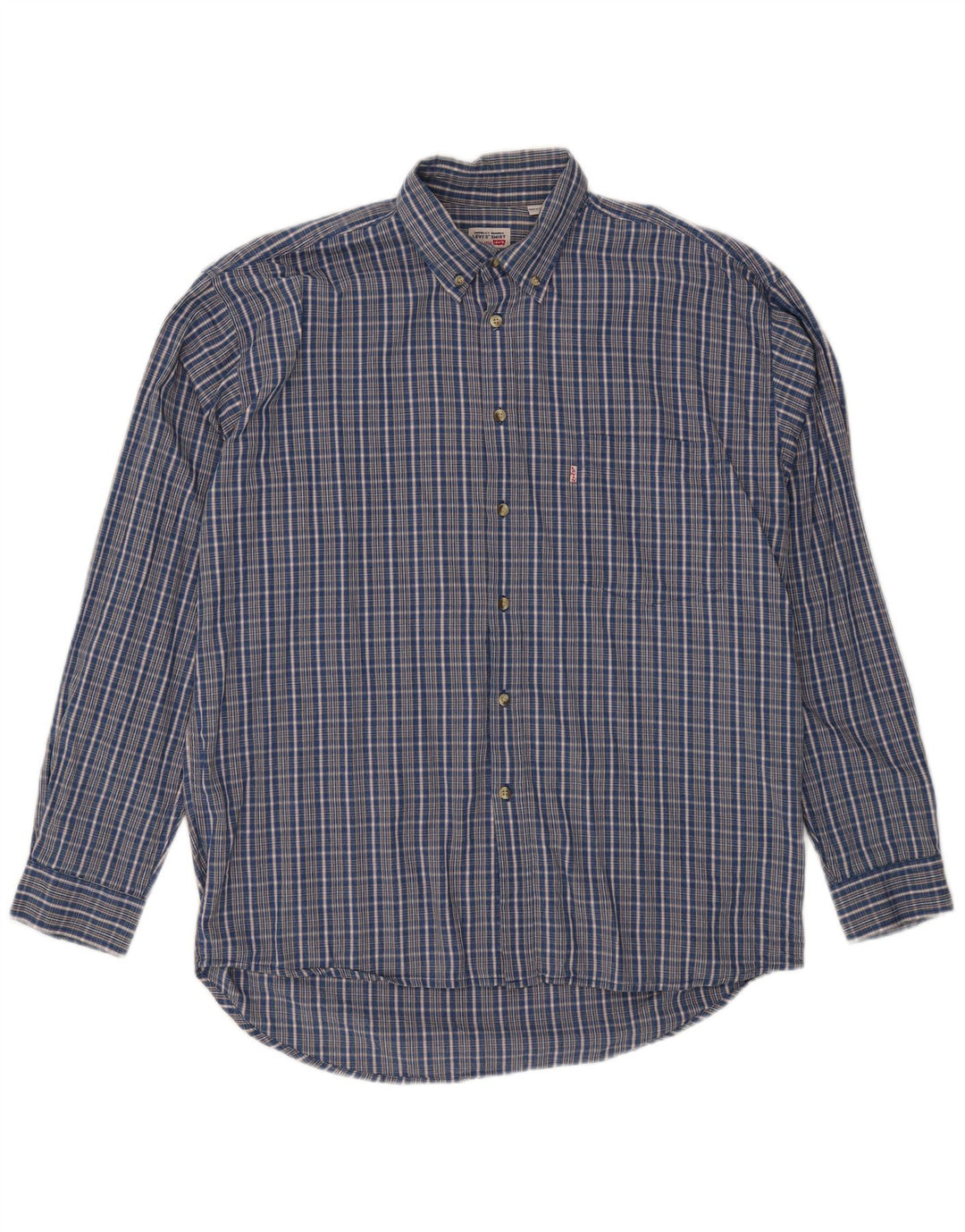 Levi's Herrenhemd, groß, blau kariert, Baumwolle
