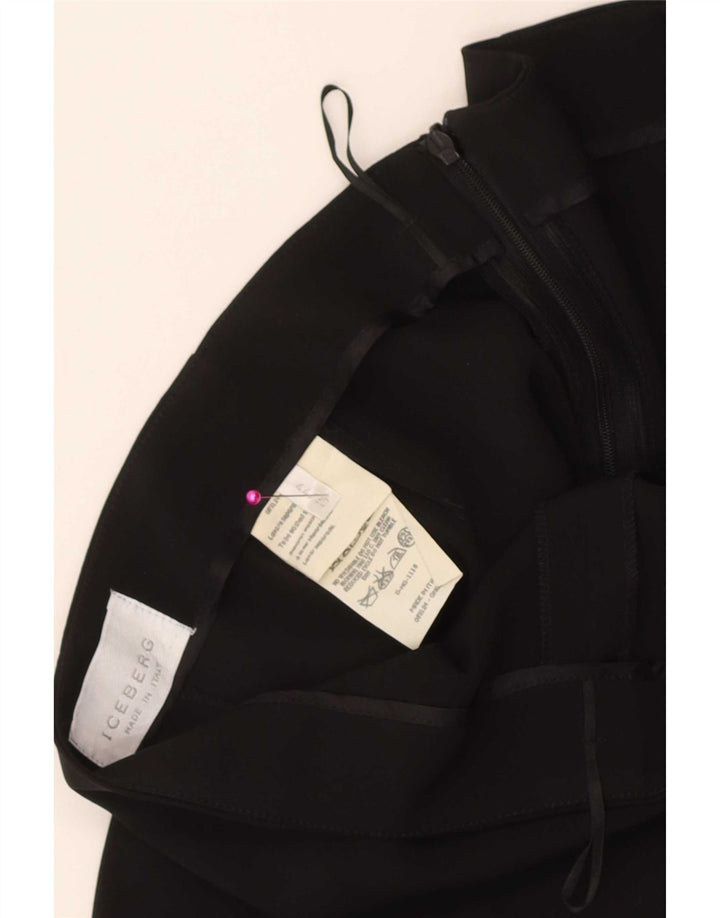 Iceberg Damen Rüschenrock IT 44 Medium W32 Schwarze Seide