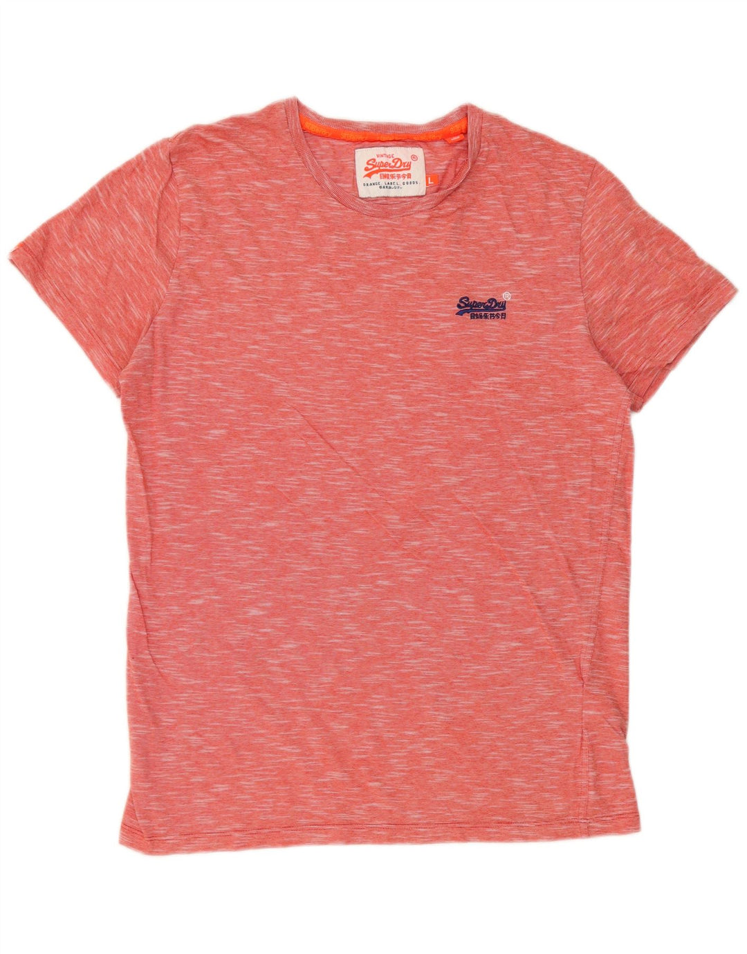 SUPERDRY Herren-T-Shirt-Oberteil, groß, rot gesprenkelte Baumwolle