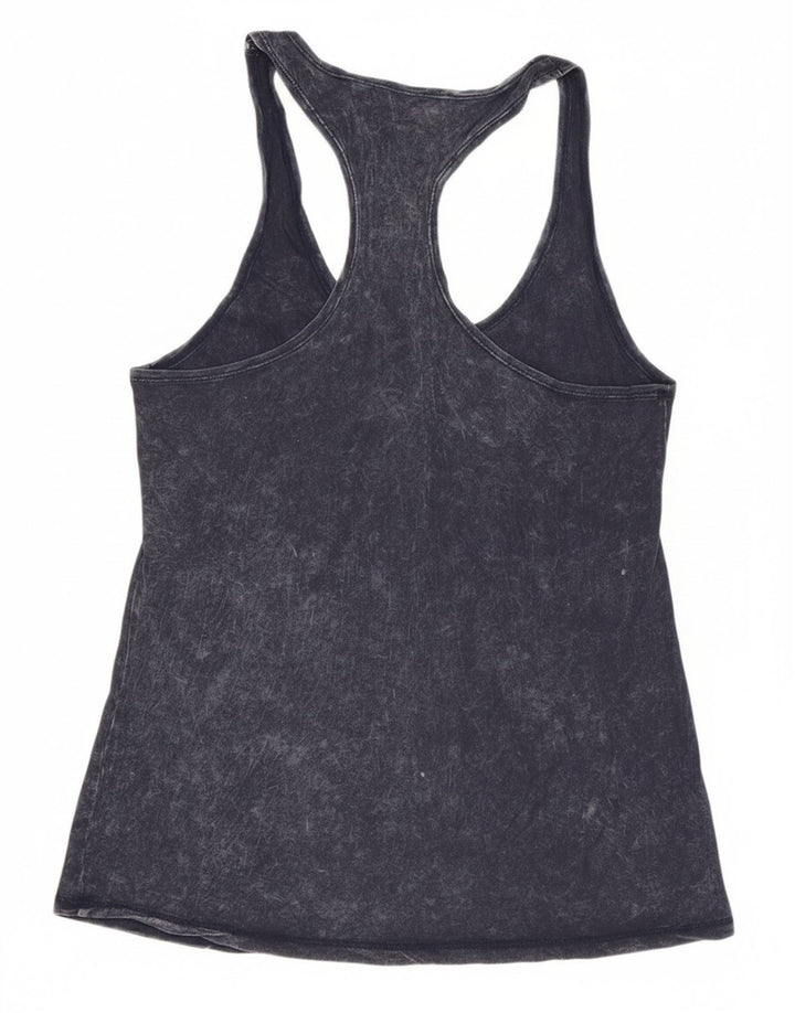 GENUINE MERCHANDISE Womens Graphic Vest Top UK 12 Medium Navy Blue