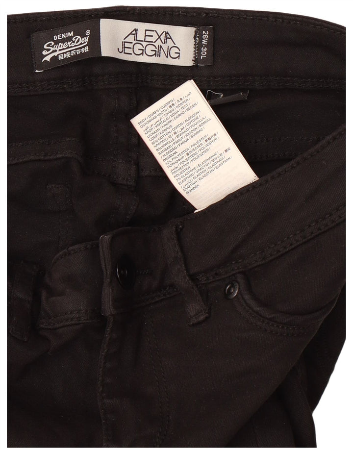 SUPERDRY Womens Jegging Jeans W26 L30 Black Cotton