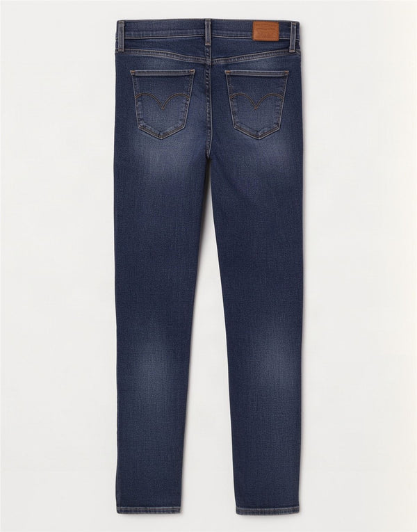 Levi's Damen 720 High Rise Super Skinny Jeans W28 L30 Marineblau Baumwolle