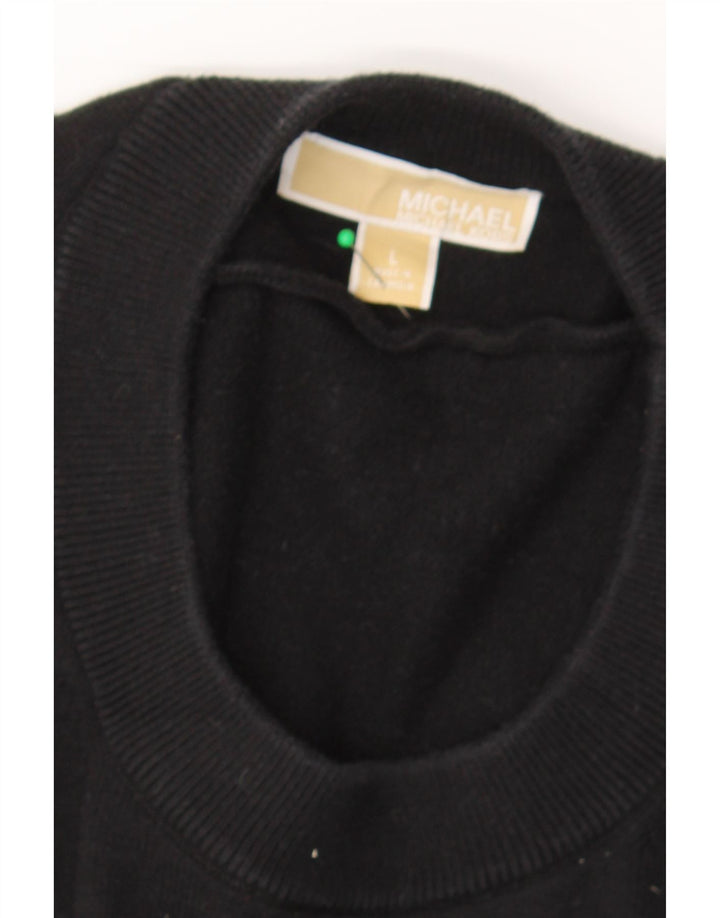 MICHAEL KORS Womens Oversized Crew Neck Jumper Sweater UK 16 Large Black Vintage Michael Kors and Second-Hand Michael Kors from Messina Hembry 