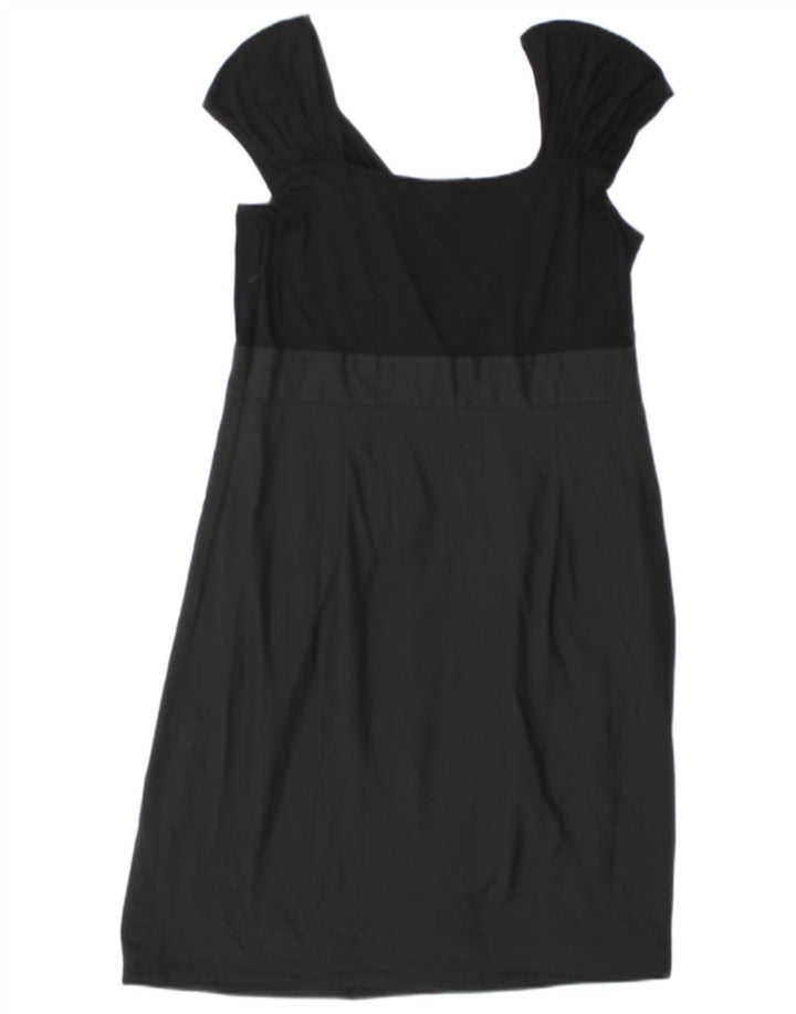 Dkny Damen Etuikleid US 14 XL Schwarze Colourblock-Viskose