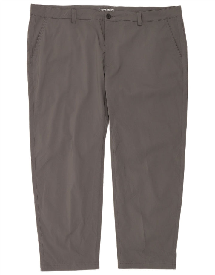 Calvin Klein Herren Golf Straight Chino Hose W46 L29 Grau Polyester