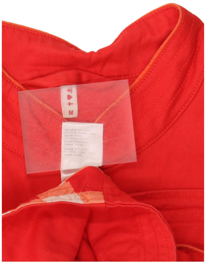 Vintage Damen 6-Knopf-Blazerjacke UK 12 Mittelrote Baumwolle