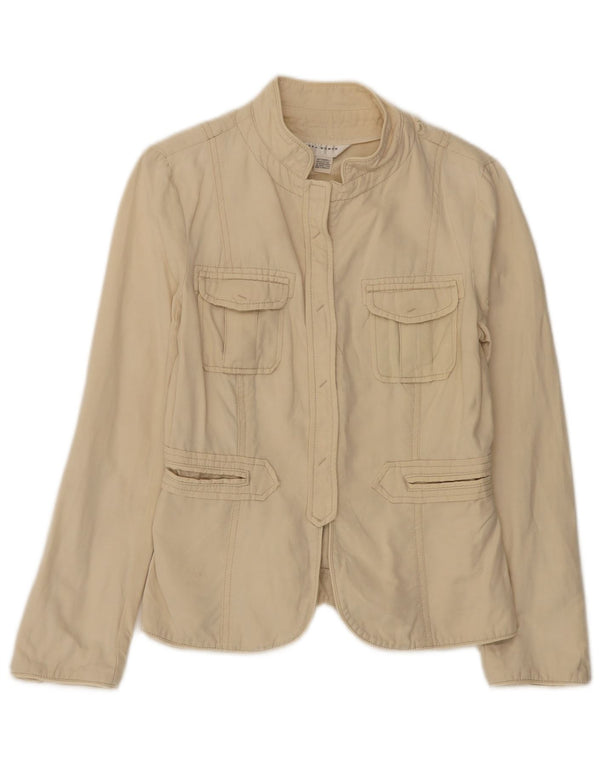 Zara Damen Utility-Jacke UK 12 Mittelbeige Baumwolle