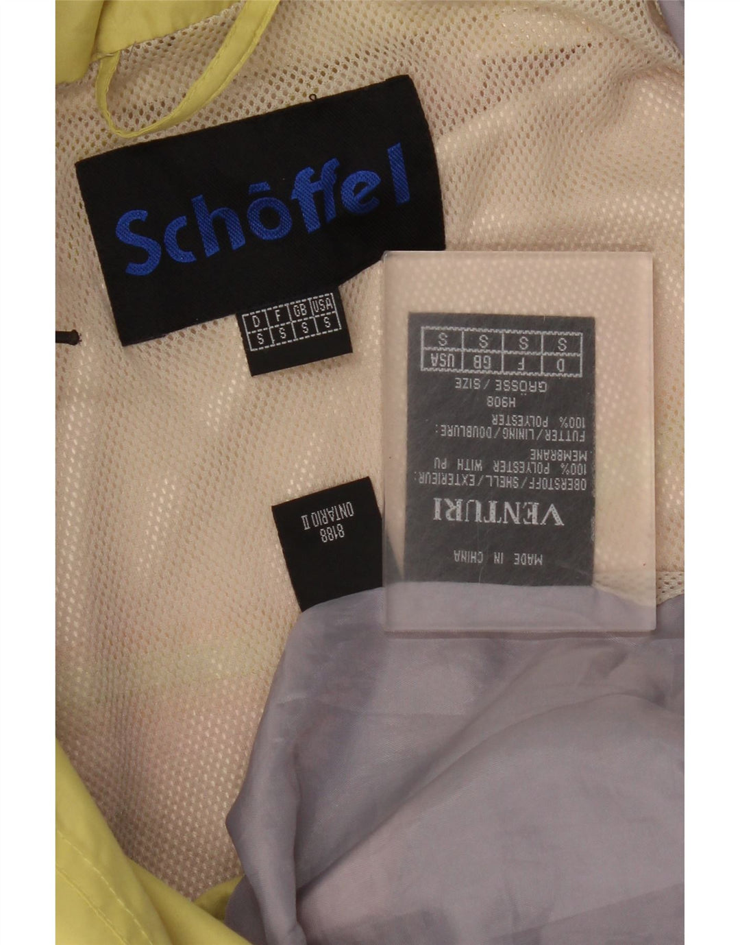 Schöffel Mens Hooded Loose Fit Rain Jacket UK 36 Small Yellow Polyester