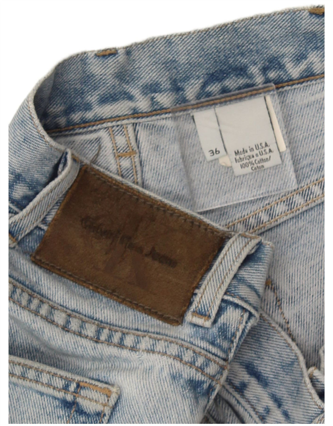 Calvin Klein Herren Straight Jeans W36 L27 Blaue Baumwolle