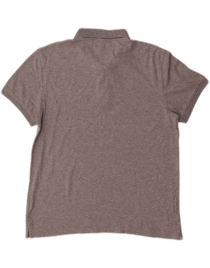 CALVIN KLEIN Herren-Poloshirt aus mittelgrau gefleckter Baumwolle