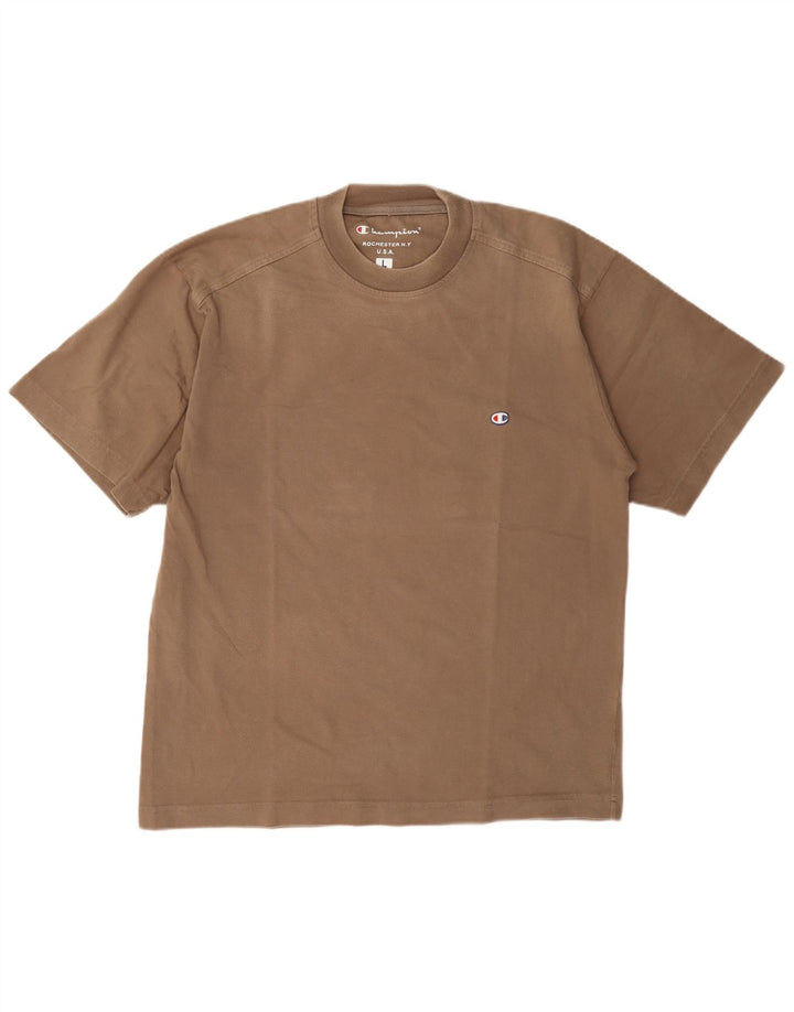 Champion Herren T-Shirt Top Large Braun Baumwolle