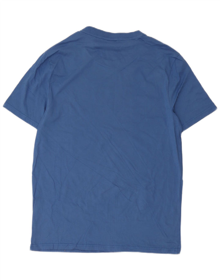 Hugo Boss Herren-T-Shirt mit normaler Passform, Grafik, Größe L, aus blauer Baumwolle