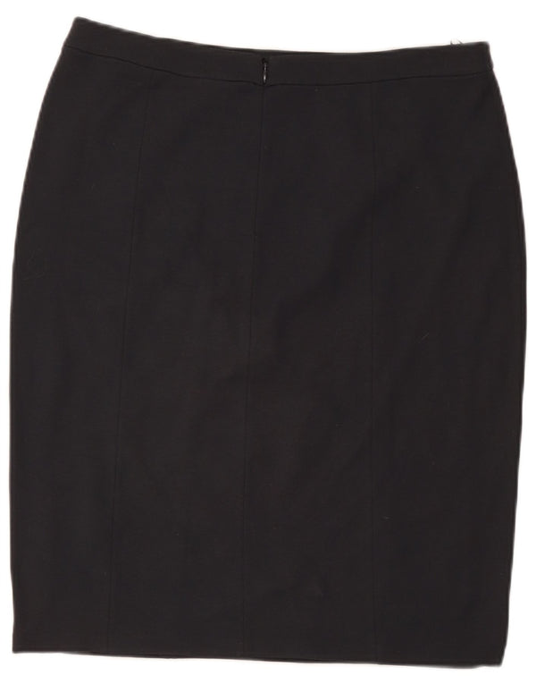 Armani Collezioni Damen Bleistiftrock IT 48 XL W34 Schwarze Viskose