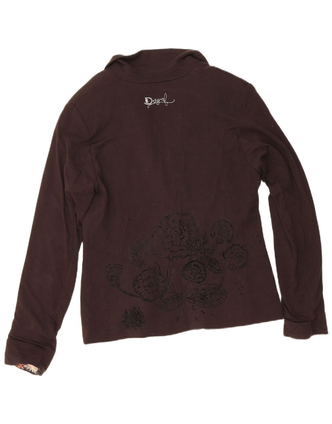 Desigual Damen 1-Knopf-Blazerjacke EU 40 Mittelschwarz geblümt