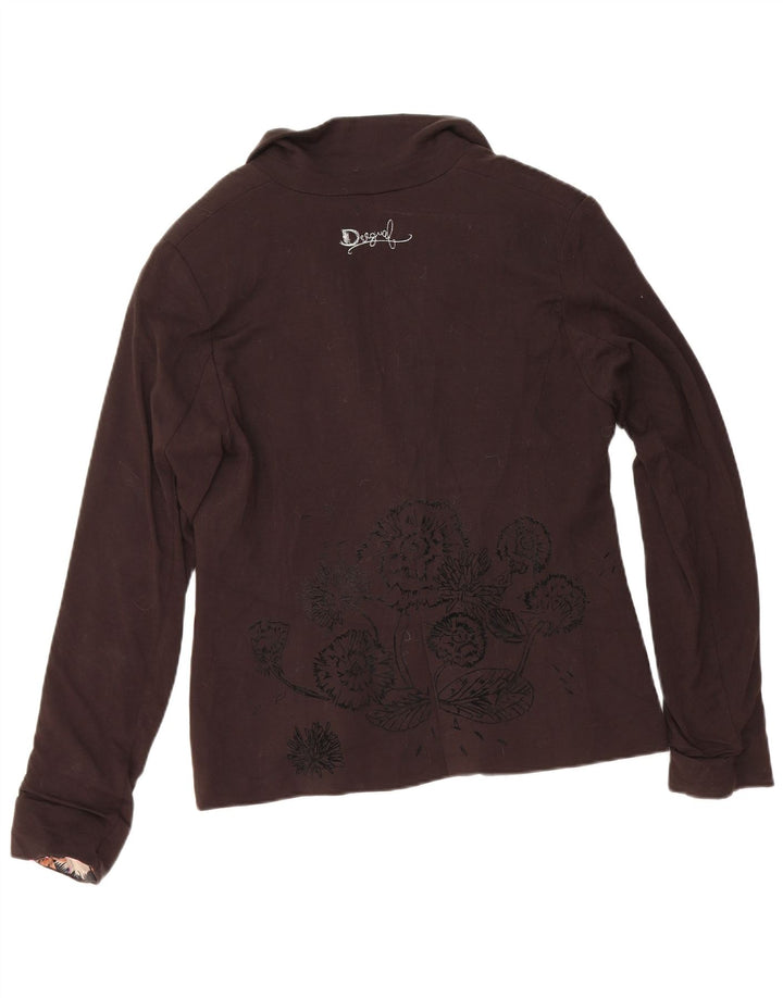 Desigual Damen 1-Knopf-Blazerjacke EU 40 Mittelschwarz geblümt
