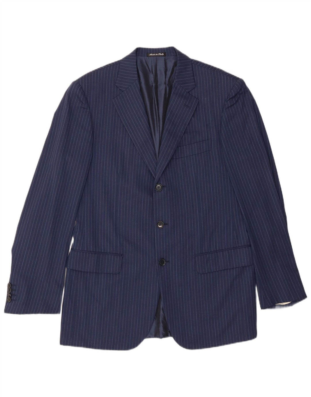 Pal Zileri Herren-Blazer mit 3 Knöpfen, IT 50, groß, marineblau, Nadelstreifen