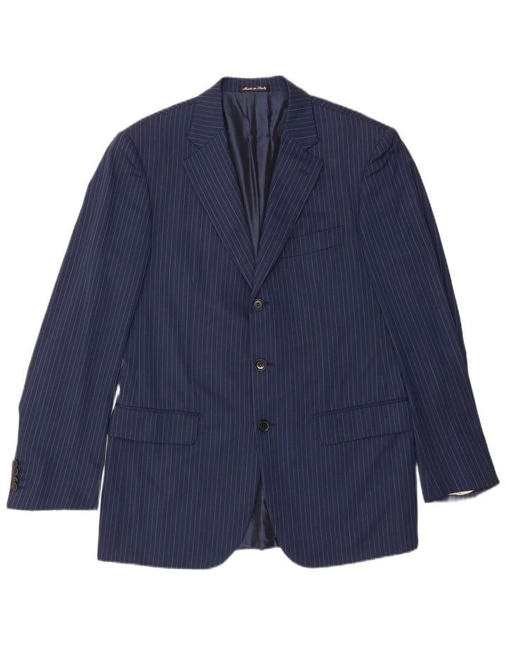 Pal Zileri Herren-Blazer mit 3 Knöpfen, IT 50, groß, marineblau, Nadelstreifen