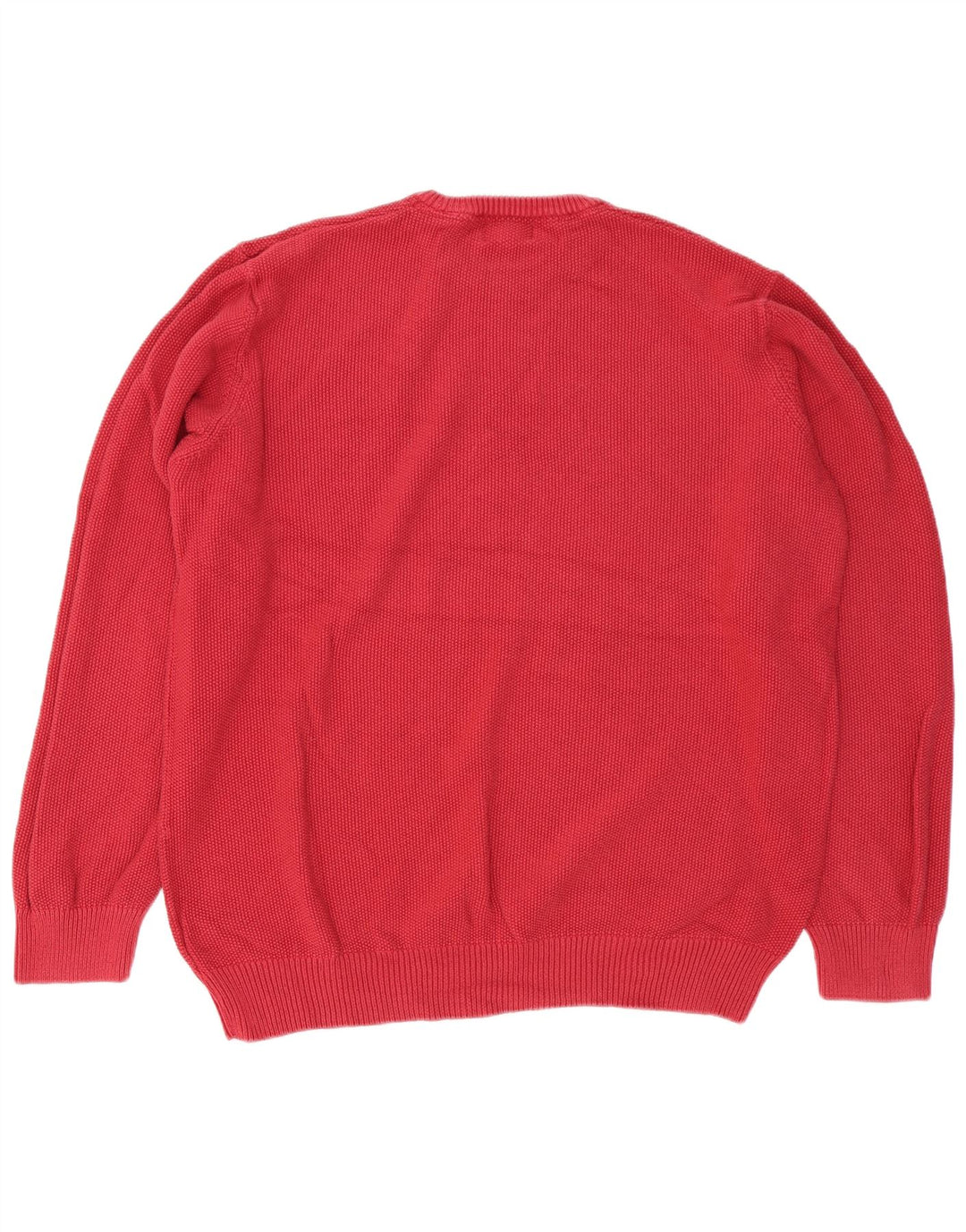 Marks & Spencer Herren-Pullover mit Rundhalsausschnitt, reguläre Passform, 2XL, rote Baumwolle
