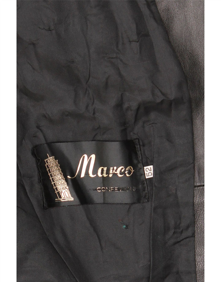 Vintage Damen 3-Knopf-Blazerjacke IT 52 2XL Schwarz